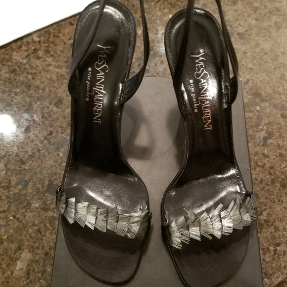 YSL- Feather Slingback Sandal - Picture 2 of 5